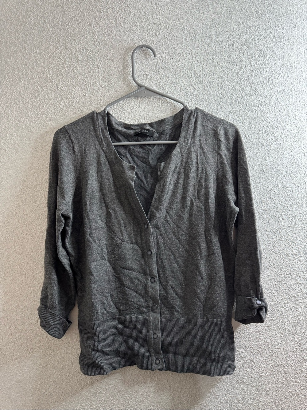 Cyrus Gray Knit Button Cardigan